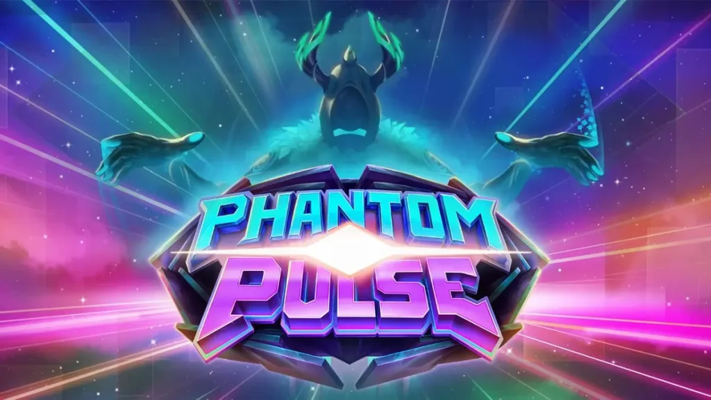 Phantom Pulse slot game interface featuring cosmic grid and neon symbols